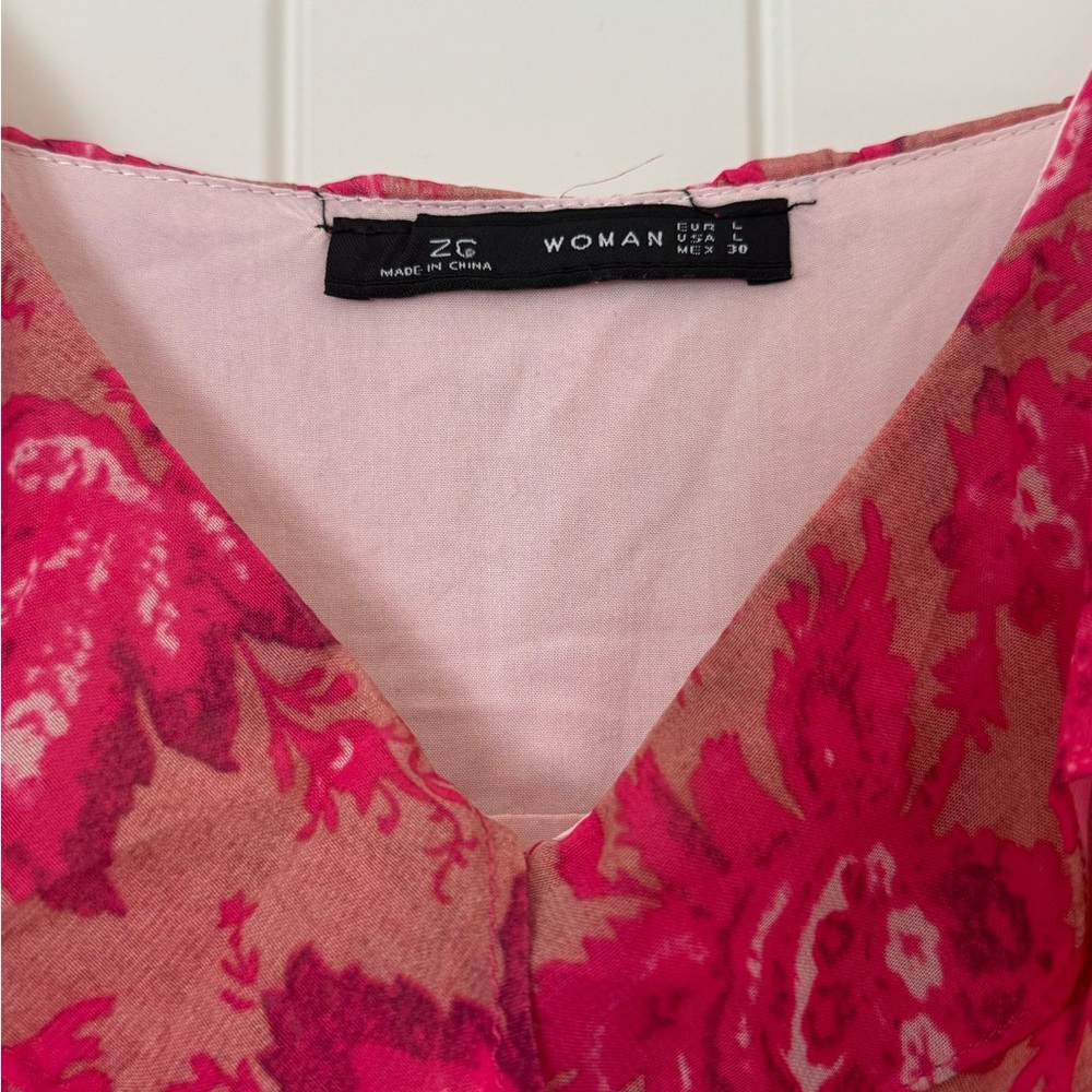 Pink Floral Ruffle Mini Dress - Picture 9 of 12